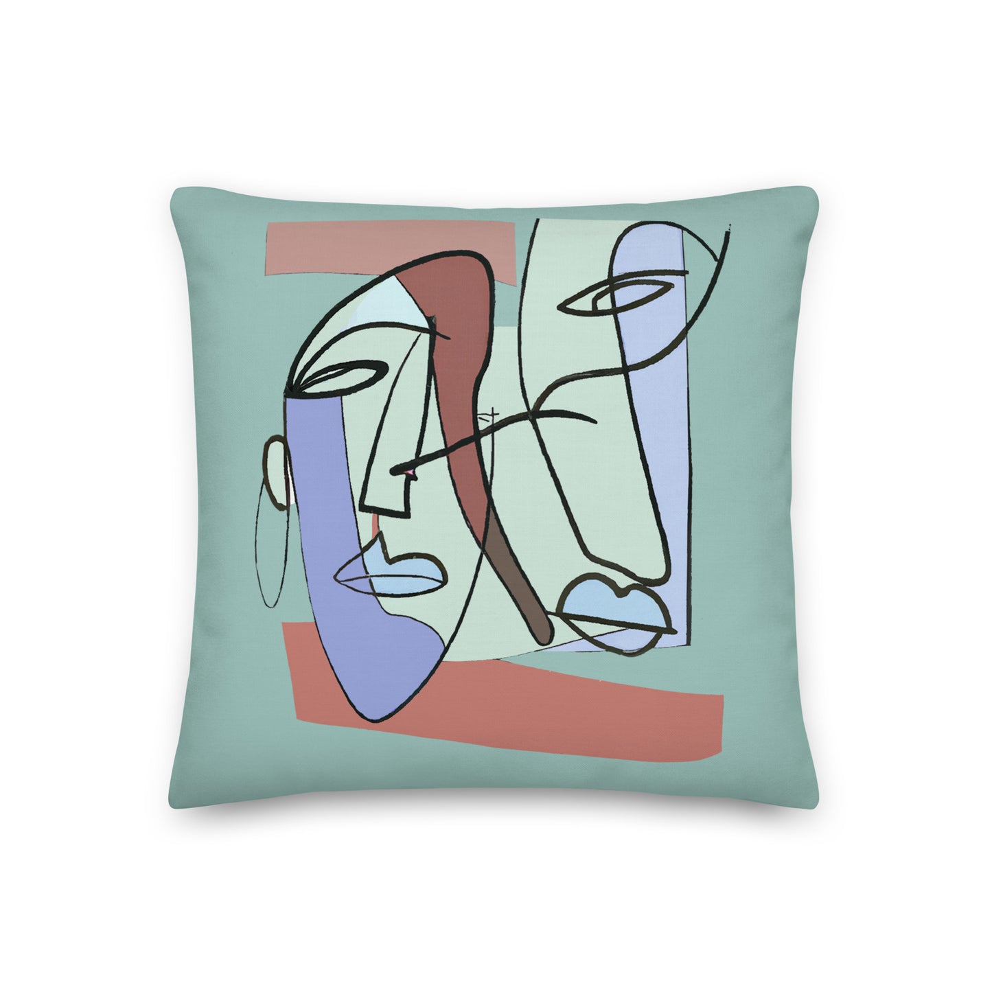 Abstract Face Print Premium Pillow