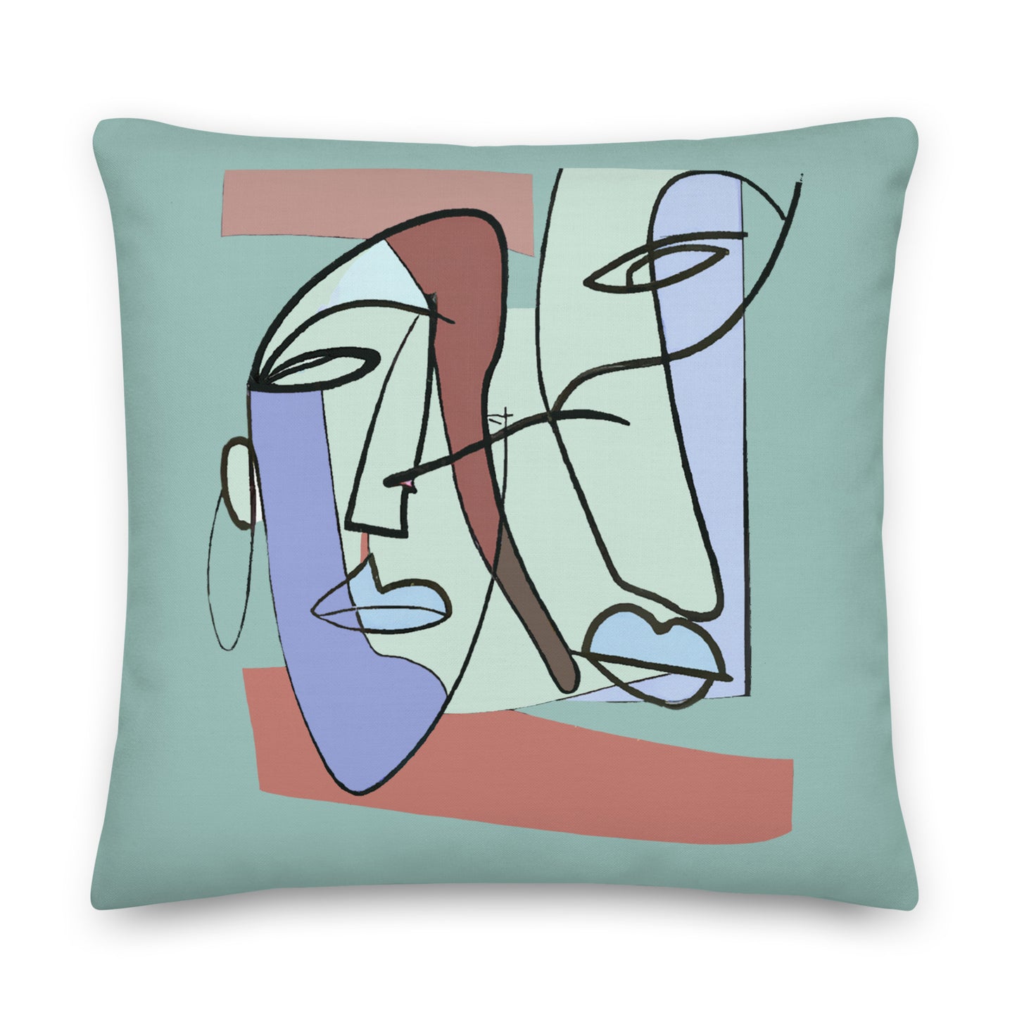 Abstract Face Print Premium Pillow